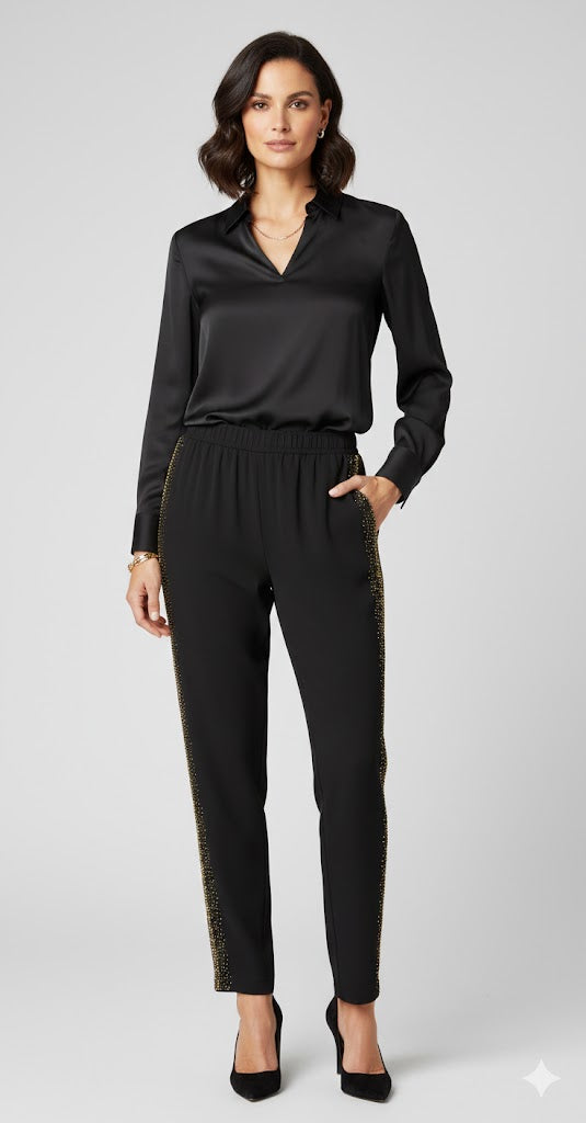 Gardy Rhinestone Lined Legging-7122