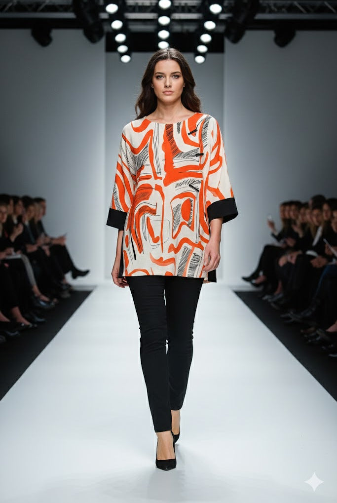 IC Collection Swirl Asymmetric Tunic | Unique Apparel USA