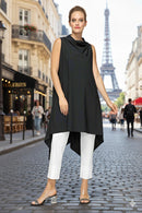 Cowl Neck Sleeveless Drape Top-7056D-DUP