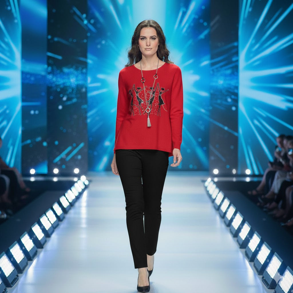 TRICOTTO RED FANCY SWEATER-F208-F20