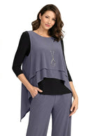 By JJ High-Low Split Front Vest-IT-158