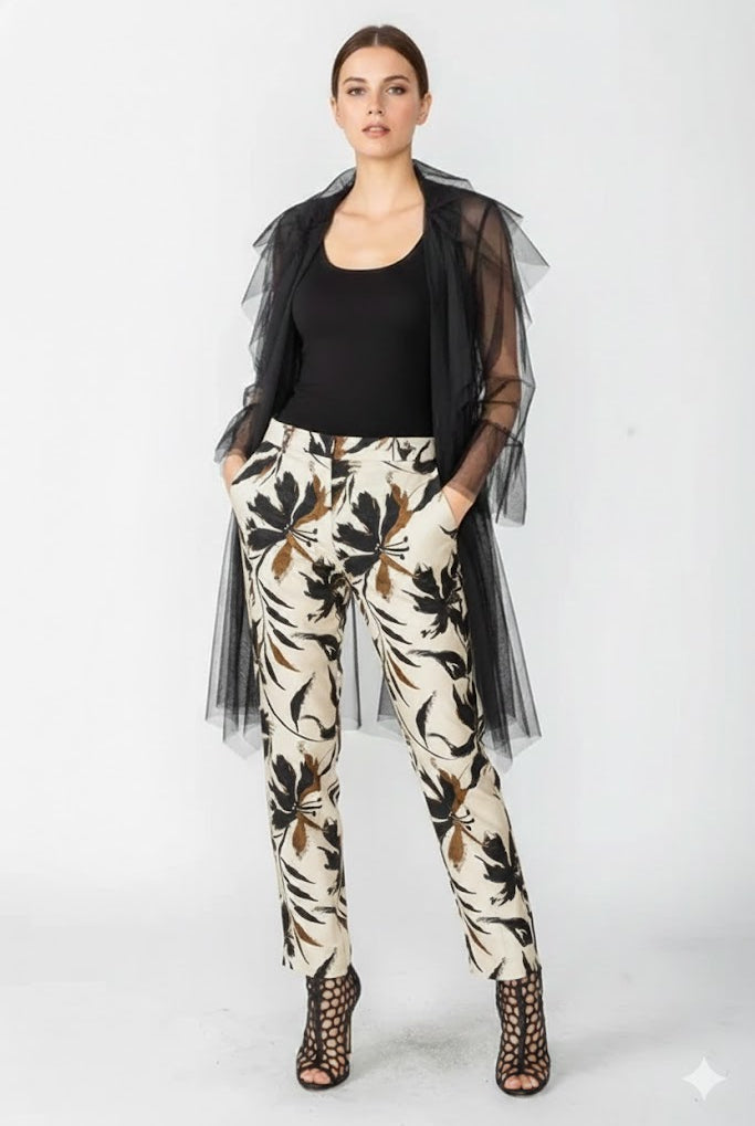 IC Collection Rosette Chiffon Layered Jacket | Unique Apparel USA