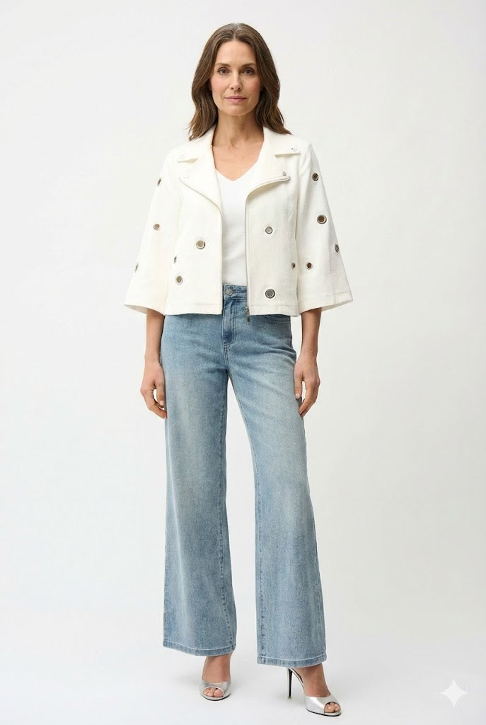 Joseph Ribkoff Foiled Faux Suede Swing Jacket-261905