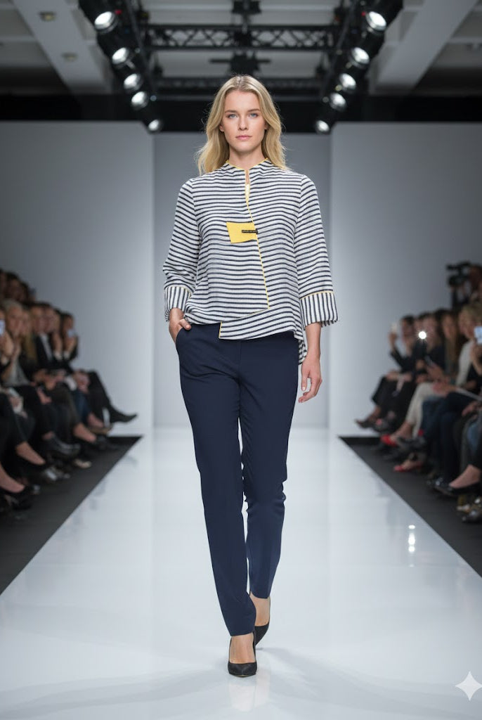 IC Collection Single Button Striped Jacket | Unique Apparel USA