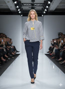 IC Collection Single Button Striped Jacket-IC-5641J