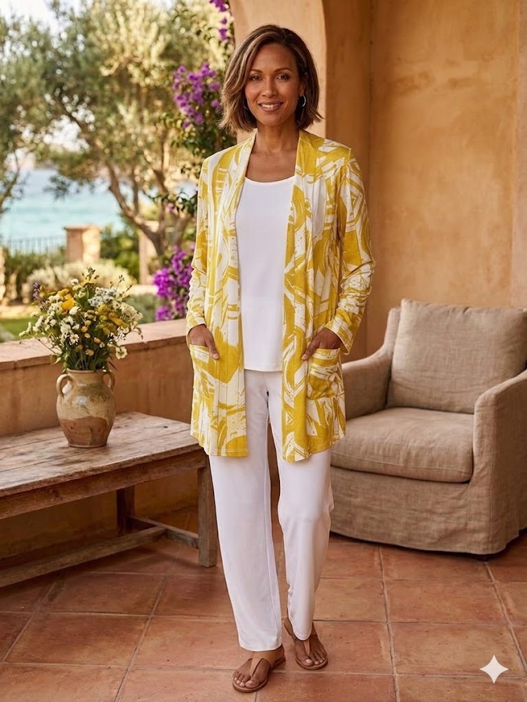 By JJ Mustard Stripe Cardigan SF-244P-MY