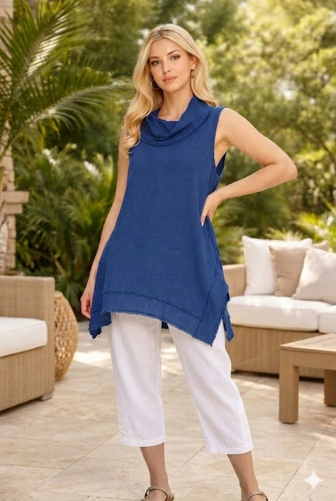 By JJ Side Button Capri Pants-CT-135P, view 4