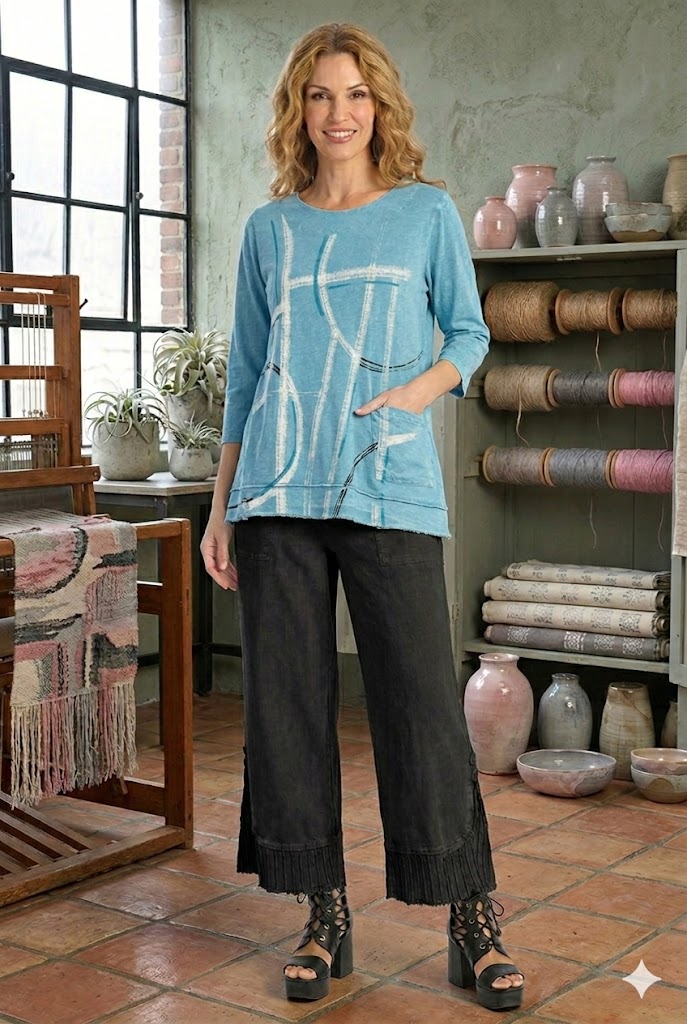 Jess and Jane Contour Mineral Wash Cotton Top-M94-2217-CONTOUR