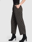 Alembika Eclat Straight Pants, Black/Bronze Dots-EP707B