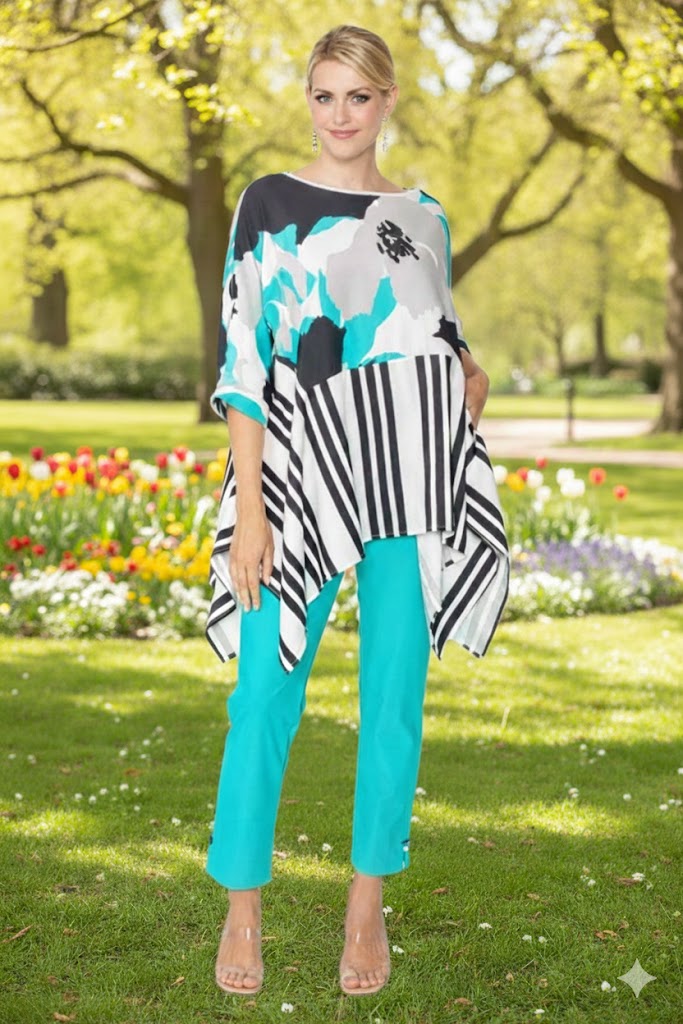 IC Collection Tunic With Mixed Print | Unique Apparel USA