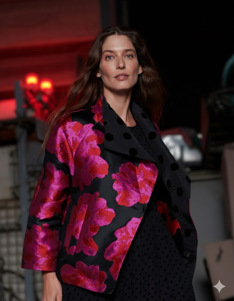 ALEMBIKA Cherie Cocktail Jacket, Pink Floral-EJ703F