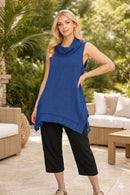By JJ Texture Mock Neck Cotton Tunic-CD-203P