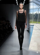 Gardy Rhinestone Mesh Crop Poncho Top-9811