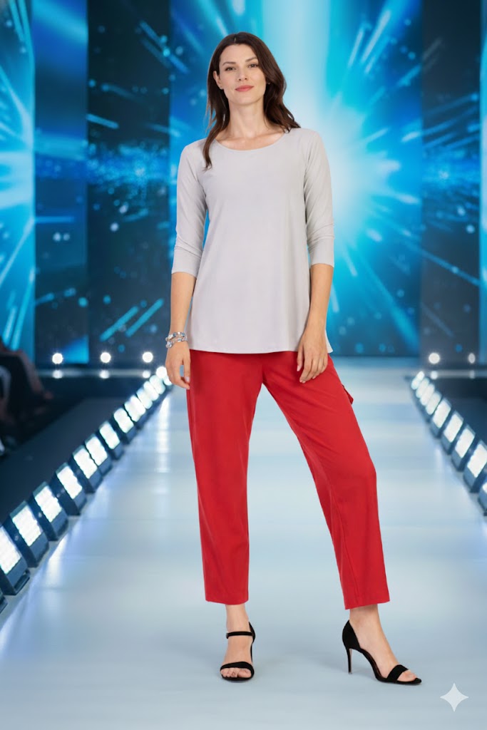 By JJ Wrinkle-Free Essential 3/4 Sleeve Top- IT-123