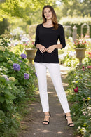 By JJ Wrinkle-Free Essential 3/4 Sleeve Top- IT-123