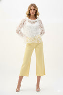 Joseph Ribkoff Burnout Woven Boxy Top With Cowl Neck-262020