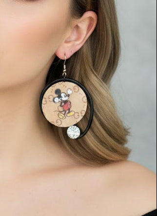 Jeff Lieb Cartoon Crystal Statement Dangle Earrings-36587E