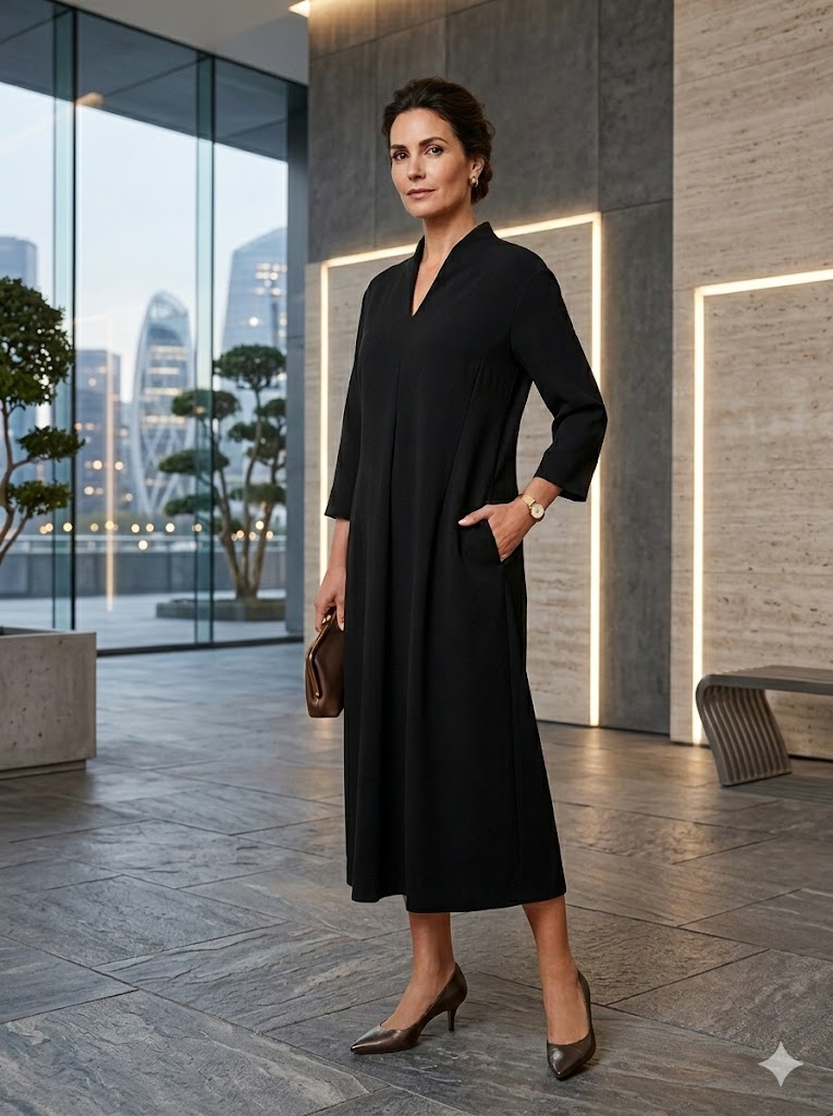 Alembika Modern Muse Black Dress-AD119B