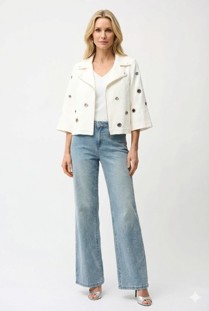 Joseph Ribkoff Foiled Faux Suede Swing Jacket-261905