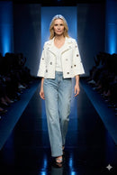 Joseph Ribkoff Foiled Faux Suede Swing Jacket-261905