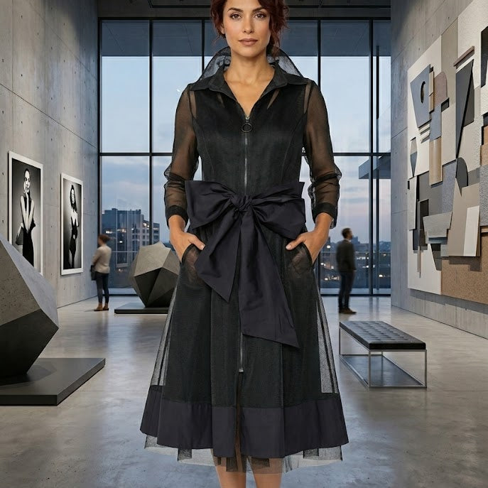 IC Collection Net Princess Line Waist Ribbon belt Jacket-7662J