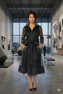 IC Collection Net Princess Line Waist Ribbon belt Jacket-7662J