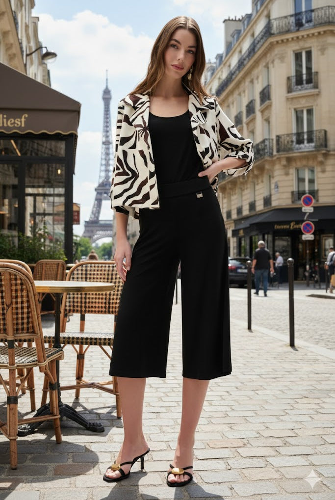 Joseph Ribkoff Silky Knit Wide Leg Culotte Pants | Unique Apparel USA