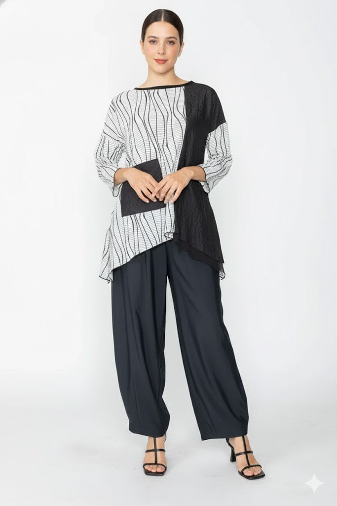 IC Collection Dolman Tunic With Patch - Women's Designer Top 7788T