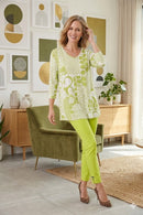 By JJ Modern Lime Abstract Pattern Tunic-SF-240P