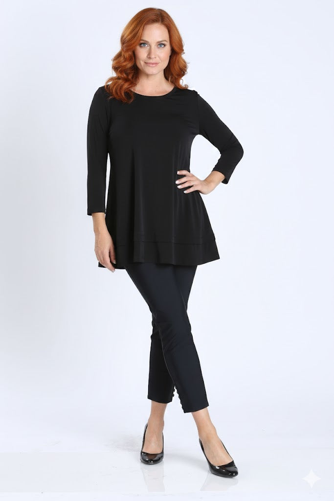 IC Collection Solid Round Neck Tunic-IC-1484T