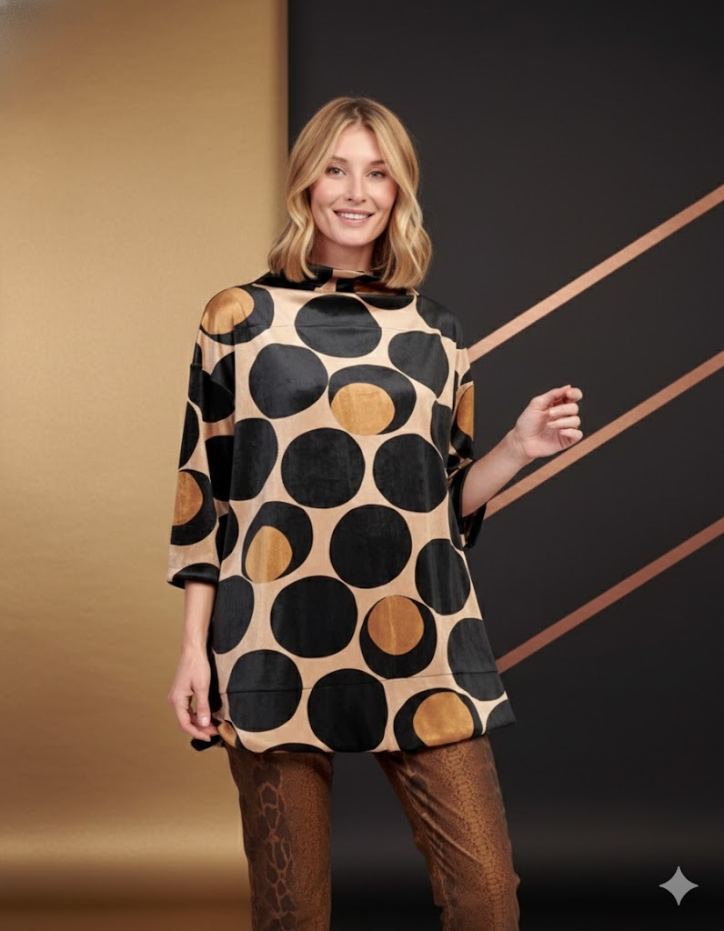 ALEMBIKA Aya Velvet Trapeze Top Eclipse AT720E - Luxe Velvet Tunic