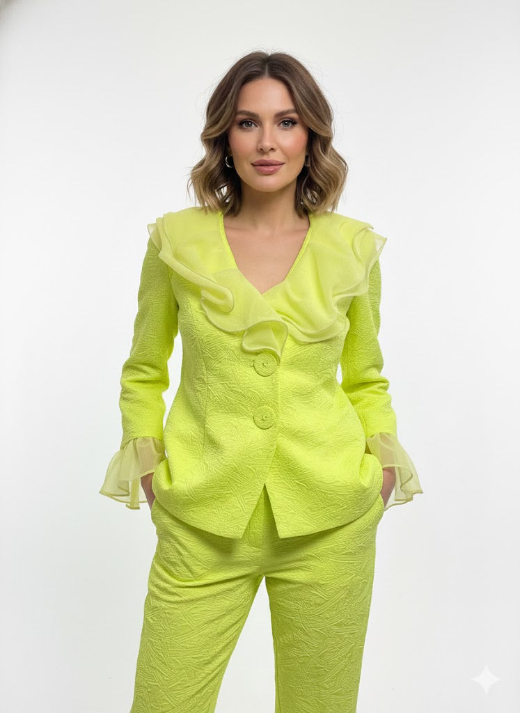 IC Collection Wire Neck Organdy Collar Jacket-6449J-DUP