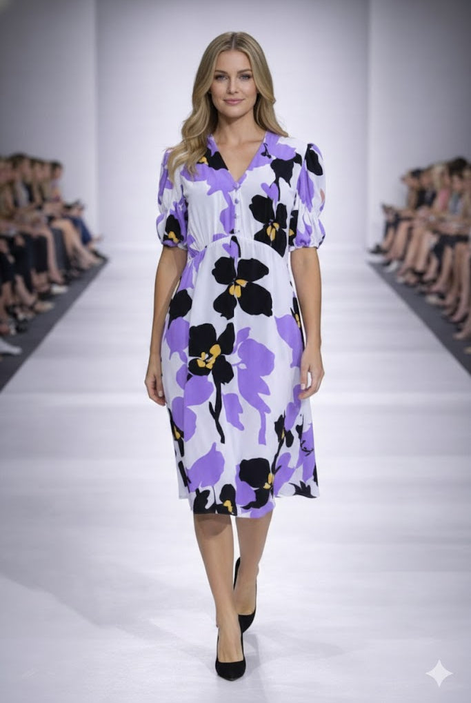 Joseph Ribkoff Floral Print Dress - Style 222257 | Unique Apparel USA