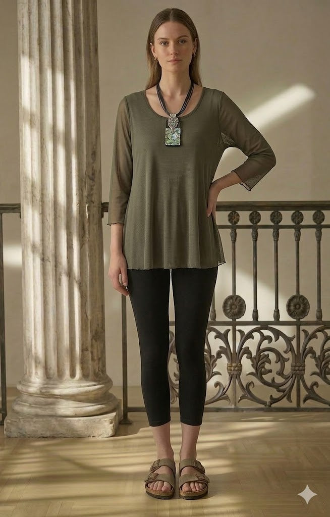 Comfy USA Mesh Sleeve Tunic-ES1142