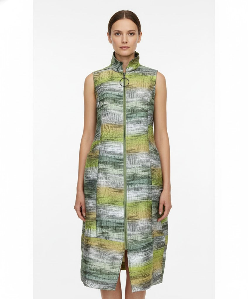 IC Collection Sleeveless Zip-Front Dress –7243D