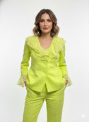 IC Collection Wire Neck Organdy Collar Jacket-6449J