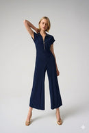 Joseph Ribkoff Silky Knit Culotte Jumpsuit With Gold Zipper-261255