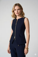 Joseph Ribkoff Lux Twill Fitted Vest With Front Zipper-261054