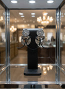 Jeff Lieb Textured Silver and Black Drop Earrings-33891