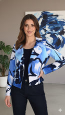 Frank Lyman Blue & White Abstract Jacket-266349