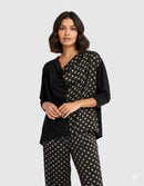 Alembika Coupe Draped Top, Black/Bronze Dots-ET748M