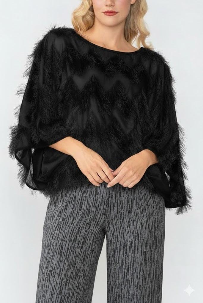 IC Collection Wave Feather Top | Unique Apparel USA