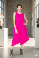 IC Collection Floral Tie Asymmetrical Dress-7842D