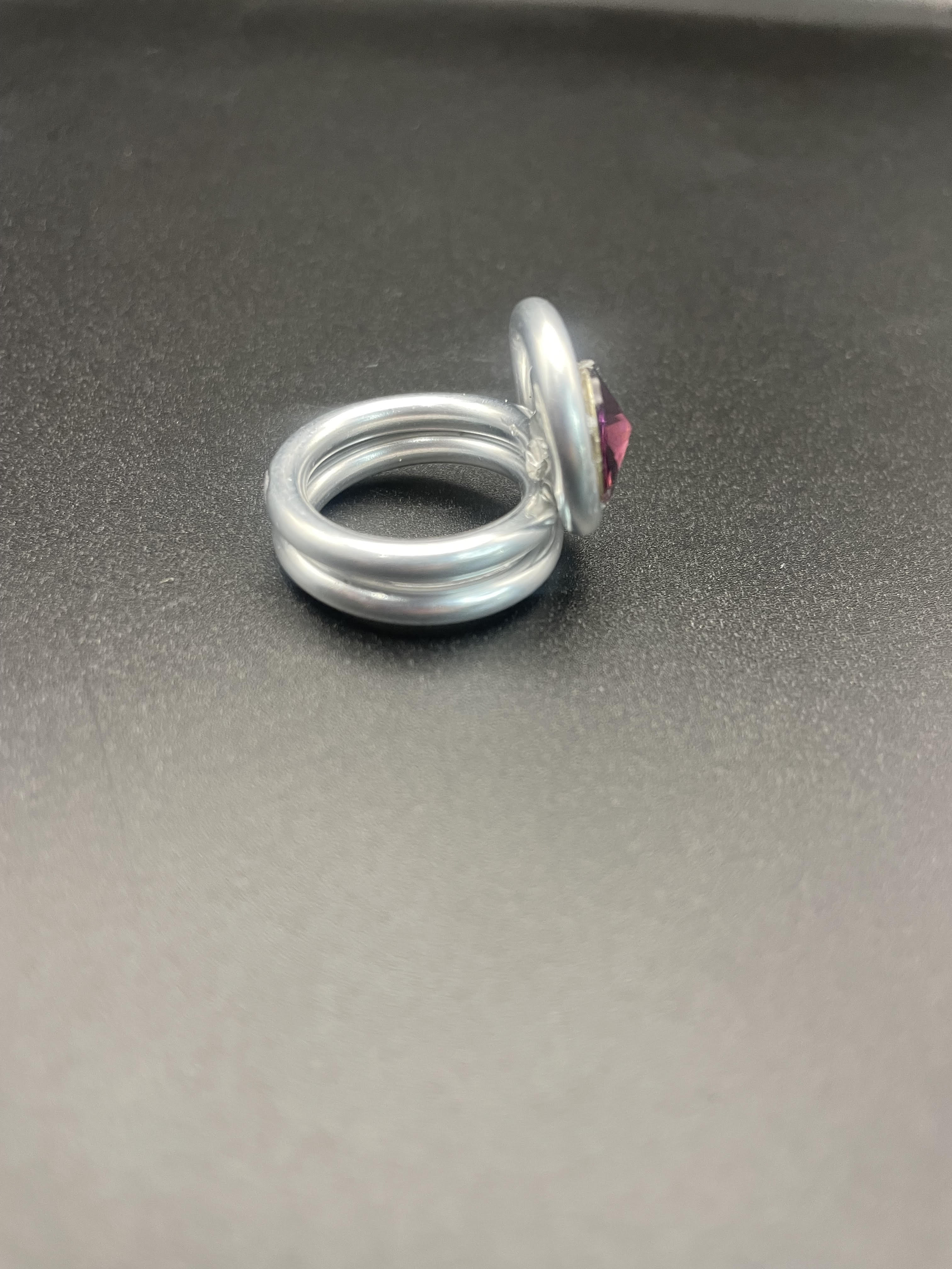 Jeff Lieb Statement Ring with Purple Swarovski Crystal-132-R