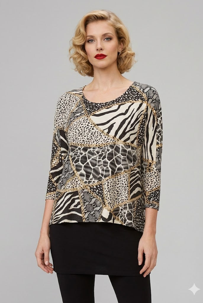 Joseph Ribkoff Animal Print Tunic | Unique Apparel USA