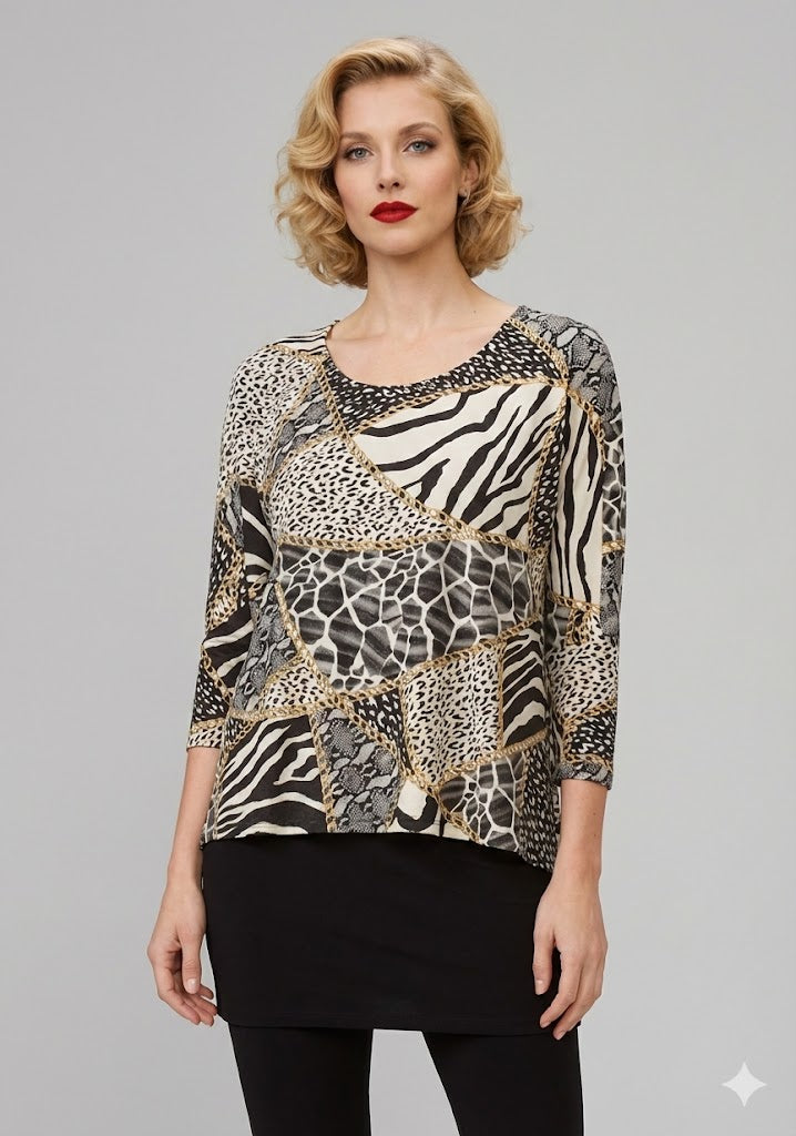 Joseph Ribkoff Animal Print Tunic | Unique Apparel USA