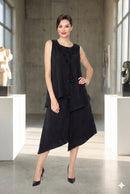 IC Collection Floral Tie Asymmetrical Dress-7842D