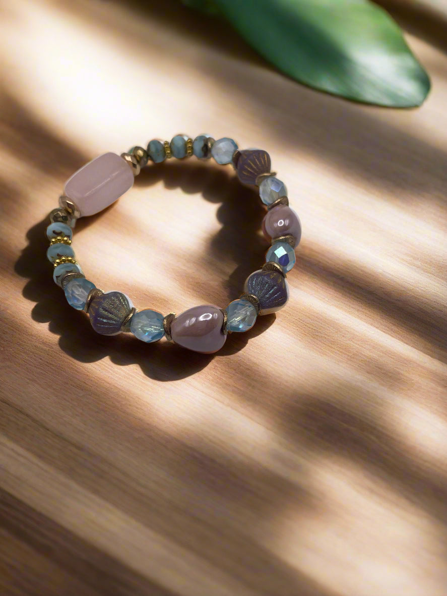 Pastel Glass Beaded Stretch Bracelet-2430