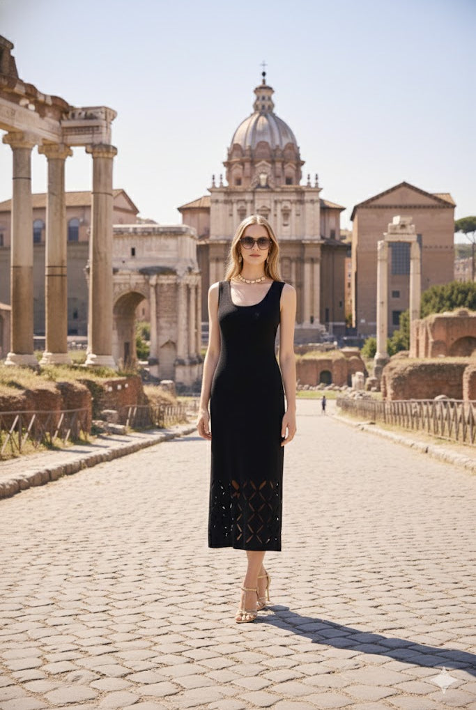 Joseph Ribkoff Viscose Sweater Knit Sleeveless Dress | Unique Apparel USA