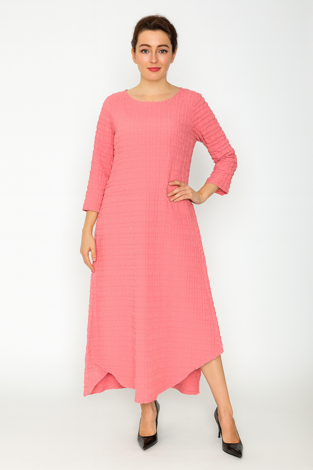 IC Collection Textured Sunday Dress-IC-6001D